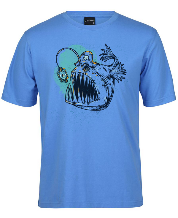 Angler fish with pirate bounty tee shirt