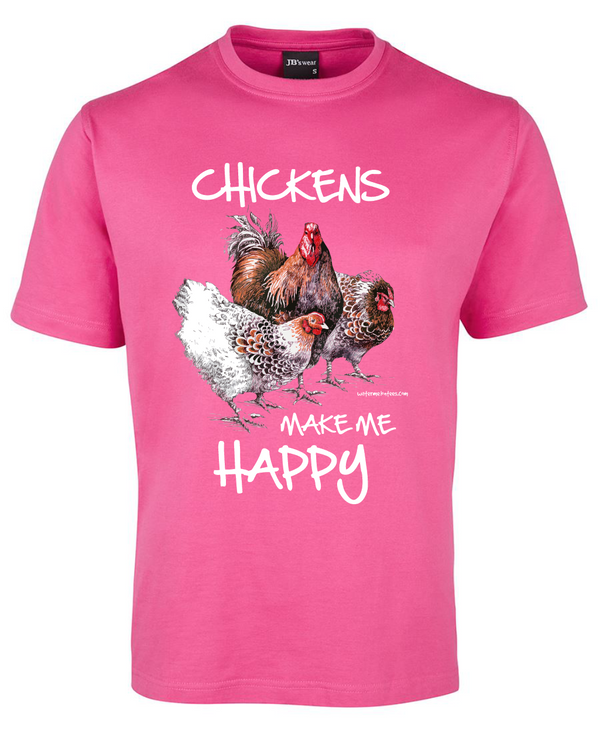 Chickens make me happy tee shirt