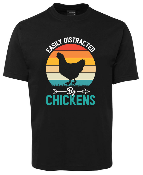 Easily distracted by chickens tee shirt