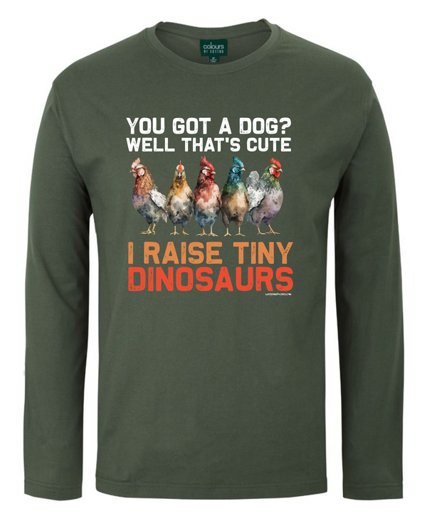 'Tiny dinosaurs' long sleeve tee shirt